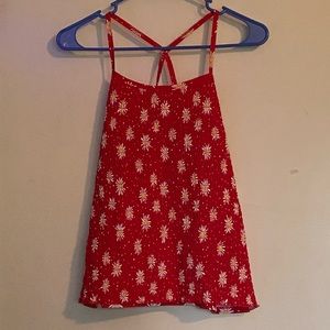 NWT No Boundaries Red Tank Top With Daisies XXL